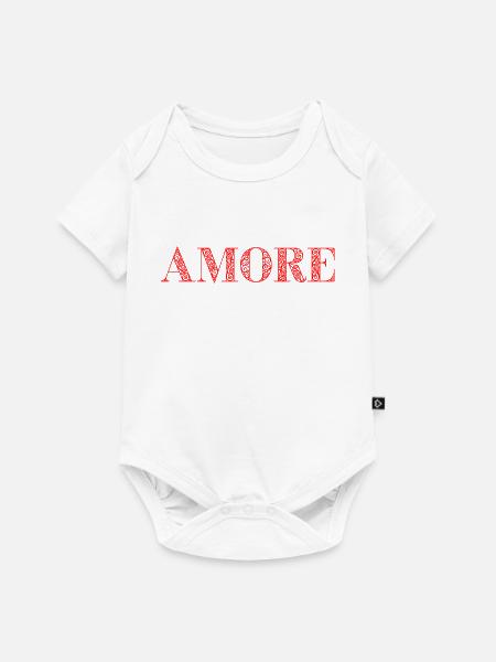 AMORE idée cadeau citation italien amour - Body à manches courtes Premium Bébé - blanc