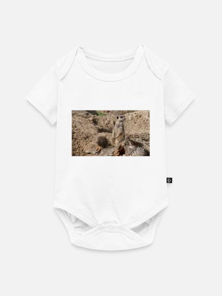 Zwei Erdmännchen - Baby Premium Kurzarmbody - Weiß