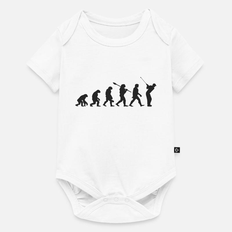 Golf Evolution Retro Geschenk für Golfer - Baby Premium Kurzarmbody - Weiß