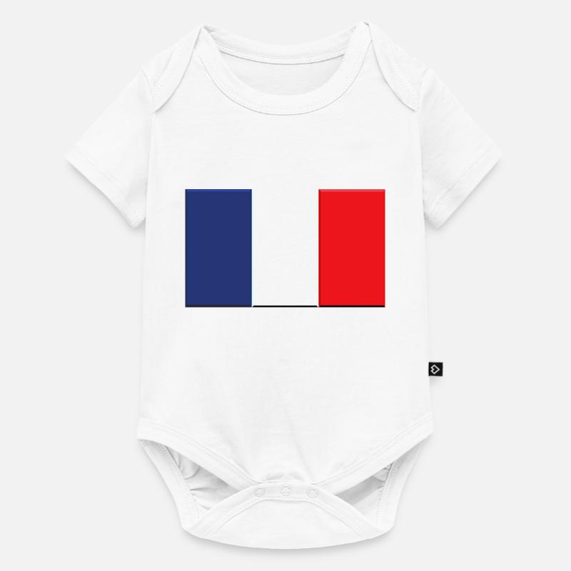 drapeau français - Body à manches courtes Premium Bébé - blanc