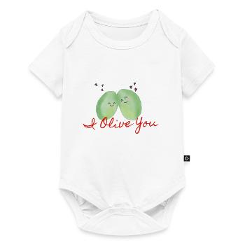 Olive - Baby Premium short-sleeve bodysuit - white - Front