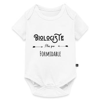 Biologiste plus que formidable humour citation - Body à manches courtes Premium Bébé - blanc - Devant