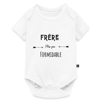 Frère plus que formidable humour citation - Body à manches courtes Premium Bébé - blanc - Devant