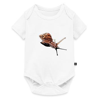 escargot avec ombre - Body à manches courtes Premium Bébé - blanc - Devant