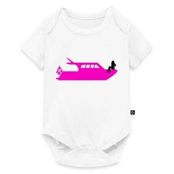 Boot - Baby Premium Kurzarmbody - Weiß - Vorne