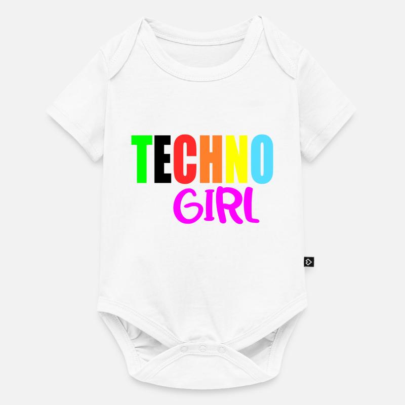 Techno-Mädchen - Baby Premium Kurzarmbody - Weiß