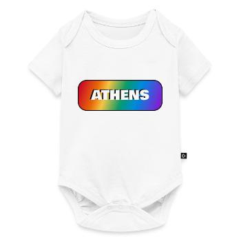 ATHEN REGENBOGEN GAY PRIDE - Baby Premium Kurzarmbody - Weiß - Vorne