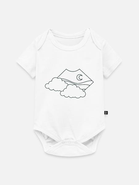 BOHO-Wolke über dem Mond - Baby Premium Kurzarmbody - Weiß