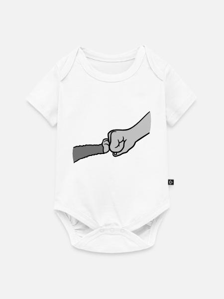 Katze Brofist Fist Pump - Baby Premium Kurzarmbody - Weiß