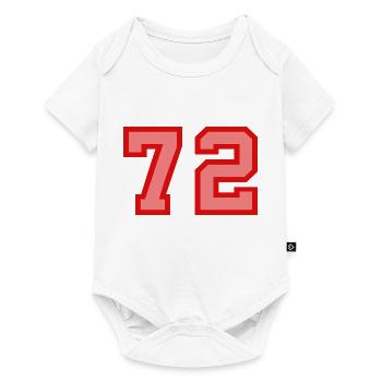 Cool Retro Retrostyle Numéro de maillot numéro de dos - Body à manches courtes Premium Bébé - blanc - Devant