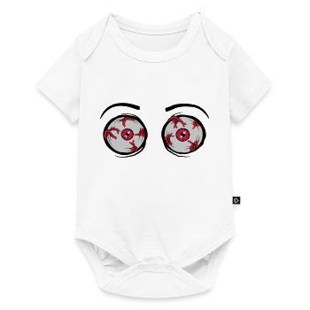 2 yeux effrayants et fous - Body à manches courtes Premium Bébé - blanc - Devant