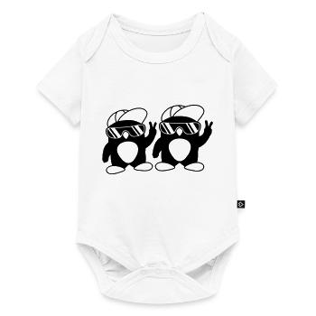 Team Pinguine Freunde Crew - Baby Premium Kurzarmbody - Weiß - Vorne