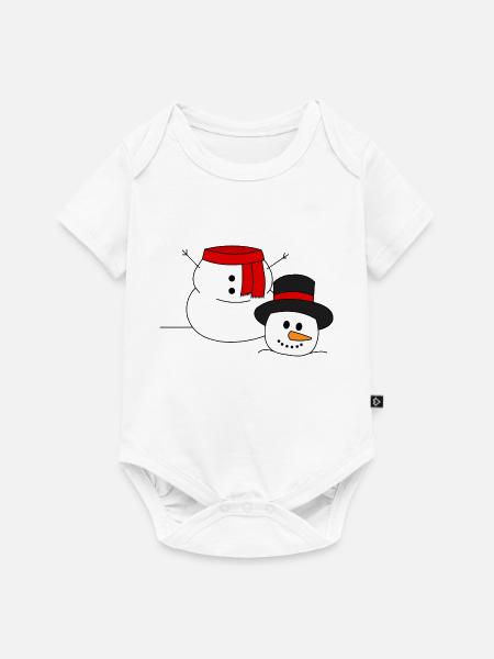 Kopfloser Schneemann - Baby Premium Kurzarmbody - Weiß