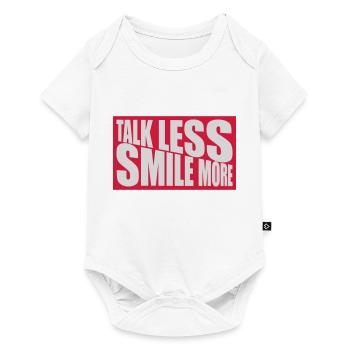 parler moins sourire plus - Body à manches courtes Premium Bébé - blanc - Devant