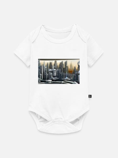 Stadt der Zukunft - Baby Premium Kurzarmbody - Weiß