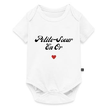 petite-sœur en or - Body à manches courtes Premium Bébé - blanc - Devant