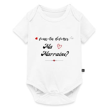 veux tu devenir ma marraine? -Future Marraine - Body à manches courtes Premium Bébé - blanc - Devant