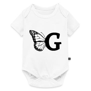 letter G butterfly - Baby Premium short-sleeve bodysuit - white - Front