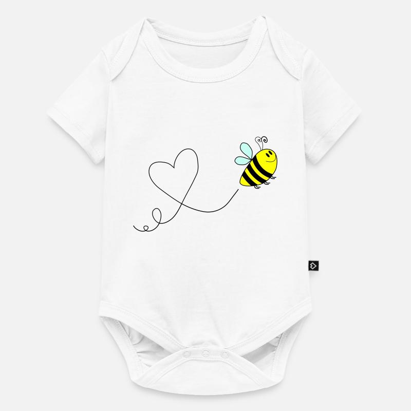 biene comic love 3 - Baby Premium Kurzarmbody - Weiß