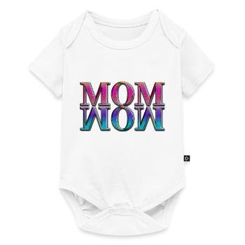 Mama Mom Wow Mothers Day Funny Cute Family Mother - Baby Premium short-sleeve bodysuit - white - Front