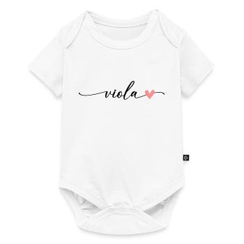 Viola Nom Prénom Calligraphie Script - Body à manches courtes Premium Bébé - blanc - Devant