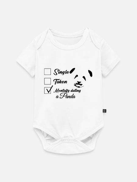 Panda, single, dating, taken - Baby Premium Kurzarmbody - Weiß