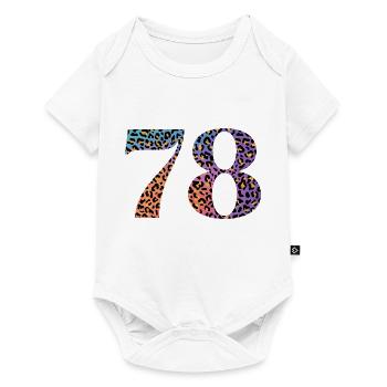 78th birthday leopard - Baby Premium short-sleeve bodysuit - white - Front
