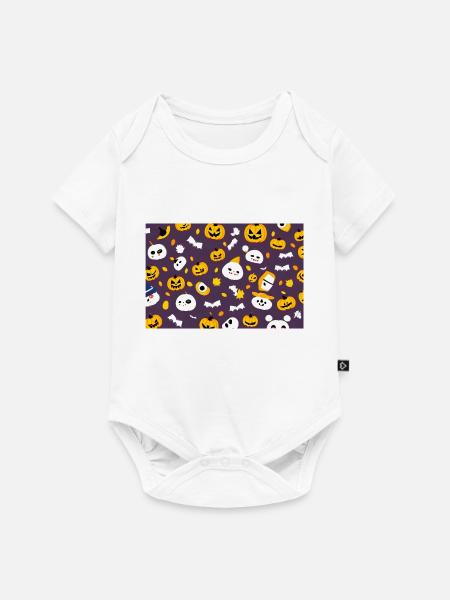 Halloween-Kürbis - Baby Premium Kurzarmbody - Weiß