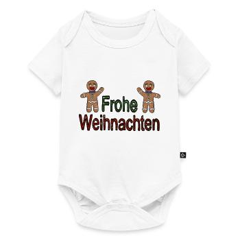 Frohe Weihnachten Lebkuchen Schneegestöber - Baby Premium Kurzarmbody - Weiß - Vorne