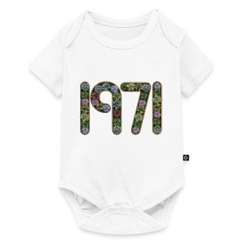 1971 50e anniversaire vintage rétro Né en - Body à manches courtes Premium Bébé - blanc - Devant
