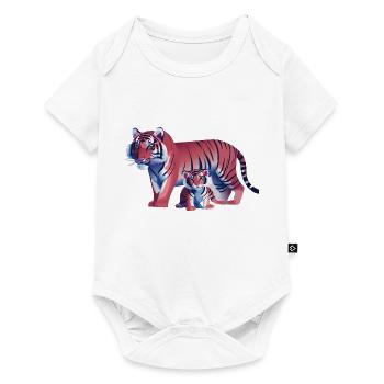 Two tigers, one heart (Dreamy Animals Collection) - Baby Premium short-sleeve bodysuit - white - Front