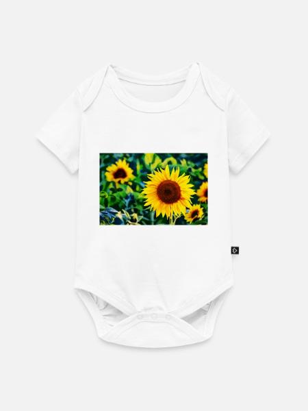 Sonnenblumen - Baby Premium Kurzarmbody - Weiß