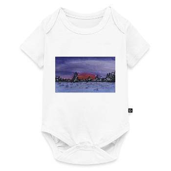 Lila Winter - Baby Premium Kurzarmbody - Weiß - Vorne