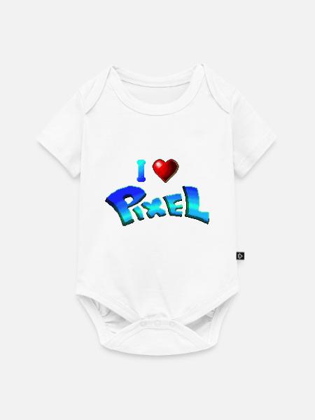 Ich liebe Pixel - Baby Premium Kurzarmbody - Weiß