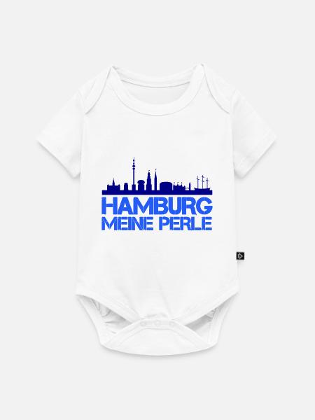 Hamburg City - Baby Premium Kurzarmbody - Weiß