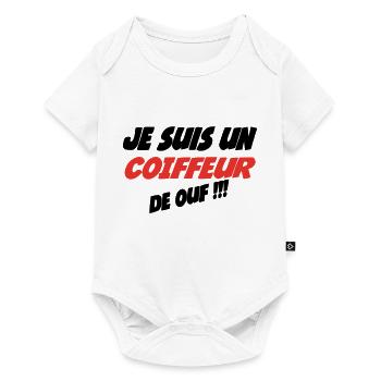 Je suis un COIFFEUR de ouf !!! - Body à manches courtes Premium Bébé - blanc - Devant