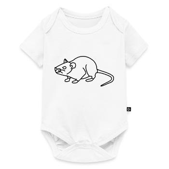Maus - Baby Premium Kurzarmbody - Weiß - Vorne