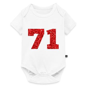 71 Roter Glitzer - 71 Geburtstag - Baby Premium Kurzarmbody - Weiß - Vorne