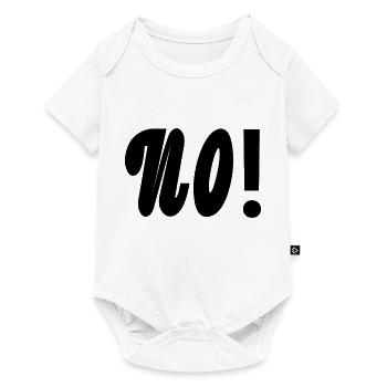 Text No in schwarz - Baby Premium Kurzarmbody - Weiß - Vorne