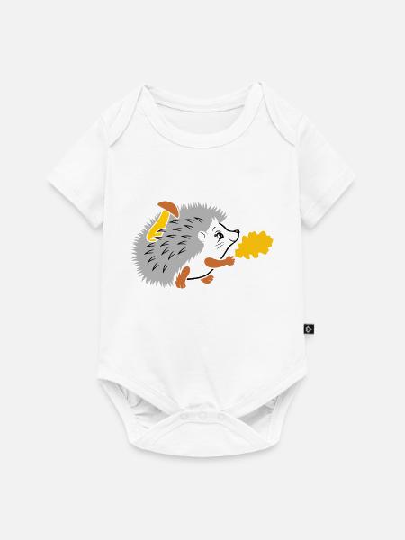 Igel auf einem Spaziergang - Baby Premium Kurzarmbody - Weiß