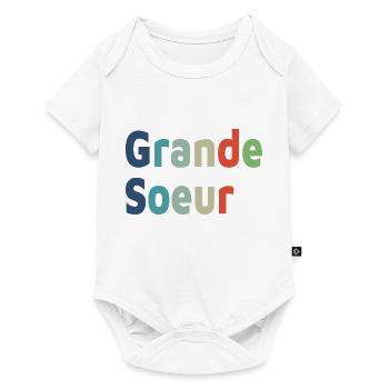 naissance, grande soeur, grande fille - Body à manches courtes Premium Bébé - blanc - Devant