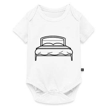 Bett - Baby Premium Kurzarmbody - Weiß - Vorne