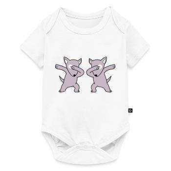 dog dabbing - Baby Premium Kurzarmbody - Weiß - Vorne
