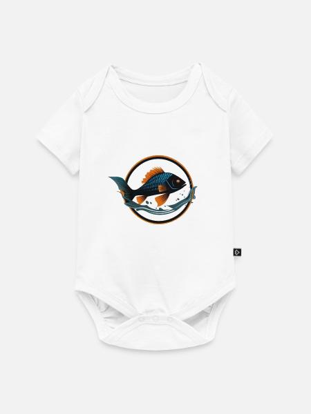 Fisch im Wasser - Baby Premium Kurzarmbody - Weiß