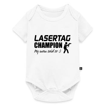 Lasertag Champion My Mum sad so - Baby Premium Kurzarmbody - Weiß - Vorne