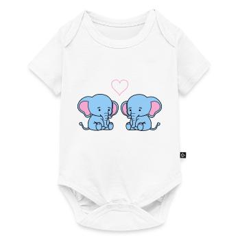 Amour de l’éléphant - Body à manches courtes Premium Bébé - blanc - Devant