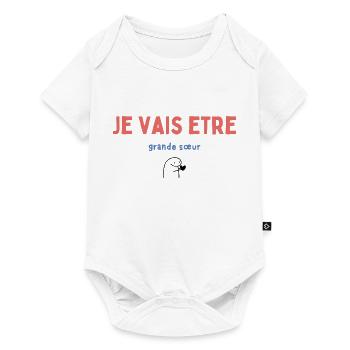 Ich werde eine große Schwester sein - Baby Premium Kurzarmbody - Weiß - Vorne