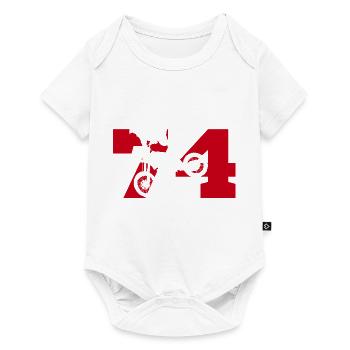 Moto 74 motard - Baby Premium short-sleeve bodysuit - white - Front