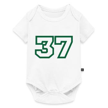 Numéro 37 sport vert - Body à manches courtes Premium Bébé - blanc - Devant
