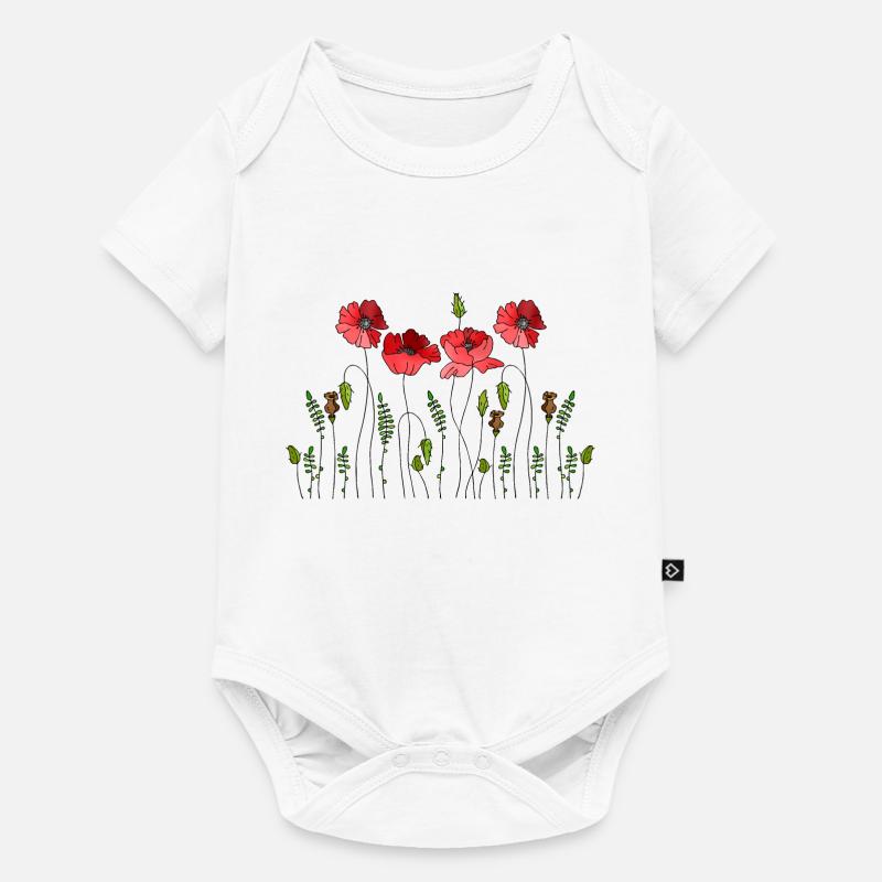 Fleur - Body à manches courtes Premium Bébé - blanc